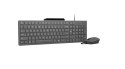 Zestaw klawiatury i myszy Lenovo, Przewodowa, Układ klawiszy QWERTY (amerykański angielski), USB, Szary, Kolorowe opakowanie
