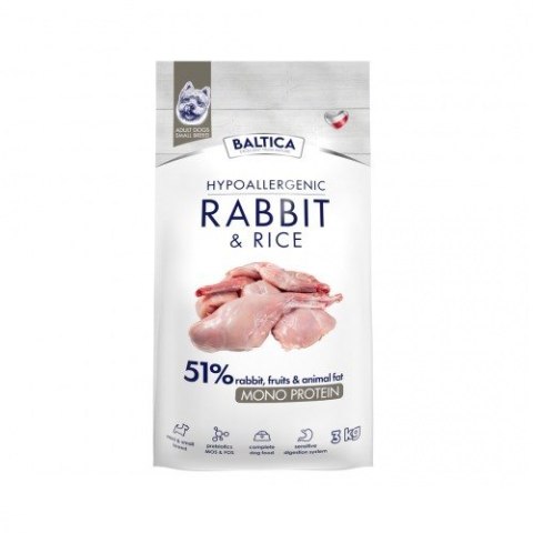 BALTICA NUTRACEUTIC Hypoallergenic Rabbit & Rice XS / S 3kg