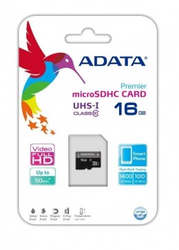 ADATA Premier UHS-I 16 GB, MicroSDHC, Flash memory class 10, No