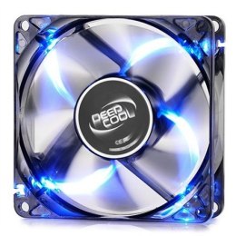 Deepcool WIND BLADE 80mm Semi-transparent black fan frame with 4 Blue LED case ventilation fan