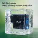 Ładowarka Acer 100 W PD z technologią GaN, 3 porty USB-C i 1 port USB-A, wtyczka UE, kabel USB-C 100 W, czarna, opakowanie detal