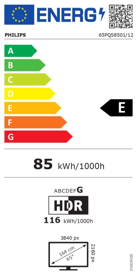 Telewizor Philips QLED Ambilight | 65PQS8501/12 | 65 | Smart TV | Titan OS | 4K UHD | Czarny