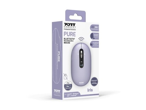 Mysz PORT CONNECT | PURE MAC | Bezprzewodowa | Bluetooth | Lawendowa