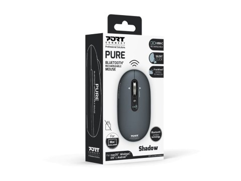 Mysz PORT CONNECT | PURE MAC | Bezprzewodowa | Bluetooth | Szara