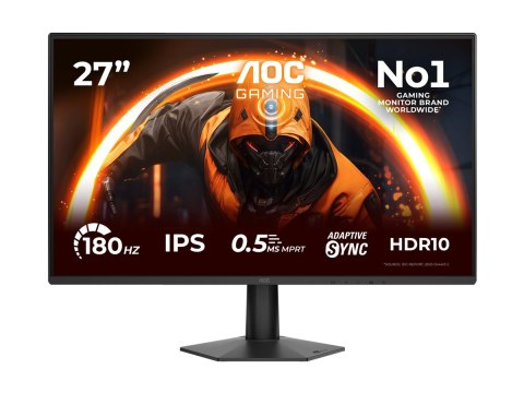 AOC 27G50F | 27 cali | IPS | FHD | 16:9 | 144 Hz | 0,5 ms | 1920 x 1080 pikseli | 300 cd/m² | Liczba portów HDMI: 1 | Czarny