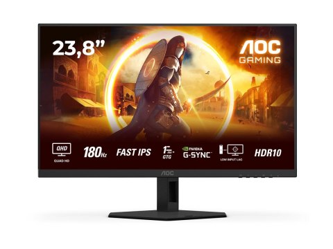 AOC AGON Q24G4RE | 24" | Fast IPS | QHD | 16:9 | 180 Hz | 1 ms | 2560 x 1440 pikseli | 300 cd/m² | 1 port HDMI | Czarny