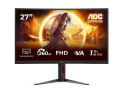 AOC C27G4Z2 - zakrzywiony monitor 27 cali, rozdzielczość 1920×1080, proporcje 16:9, jasność 300 cd/m², czas reakcji 1 ms, złącza
