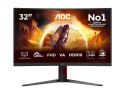 AOC C32G4Z | 32" | VA | FHD | 16:9 | 240 Hz | 0,3 ms | 1920 x 1080 pikseli | 300 cd/m² | Liczba portów HDMI: 1 | Czarny