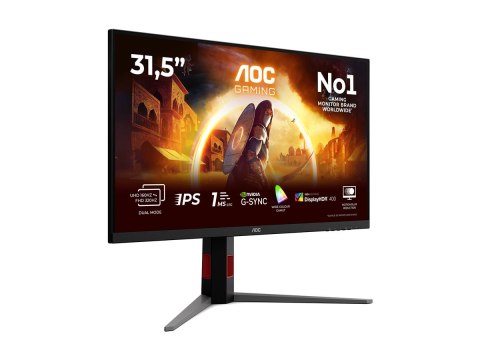 AOC U32G4U | 32" | Fast IPS | UHD | 16:9 | 160 Hz | 1 ms | 3840 x 2160 pikseli | 450 cd/m² | 2 porty HDMI | Czarny