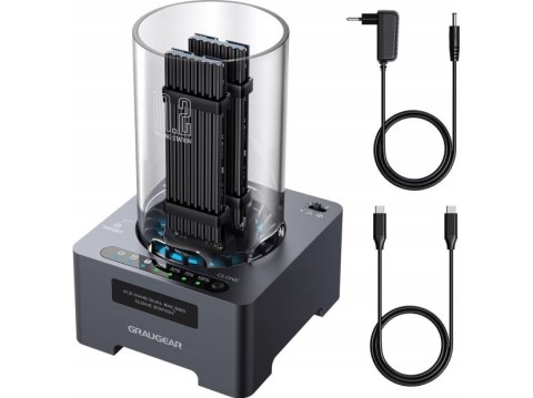 GRAUGEAR G-M2DK-CL-20G stacja dokująca do dysków twardych USB 3.2 Gen 2x2 Type-C Czarny