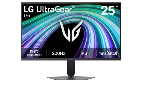 LG 25G523B-B UltraGear | 25 cali | IPS | FHD | 16:9 | 200 Hz | 1 ms | 1920 x 1080 pikseli | 300 cd/m² | Liczba portów HDMI: 2