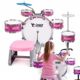 SUPRIMO K-DRUMS 3 różowa perkusja dla dzieci zestaw