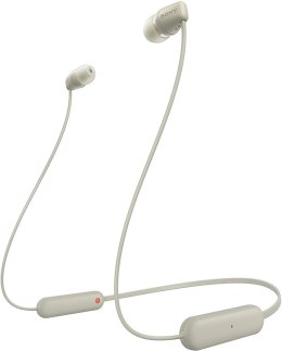 Sony WI-C100 Zestaw słuchawkowy Bezprzewodowy Douszny Połączenia/muzyka Bluetooth Beżowy