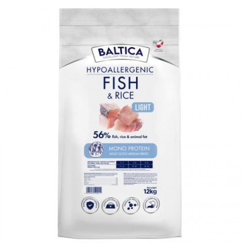 BALTICA NUTRACEUTIC Hypoallergenic Fish & Rice Light M 12kg