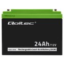 Qoltec Akumulator AGM | 12V | 24Ah | max 360A