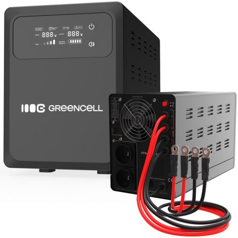 UPS zasilacz awaryjny Greencell PowerCore 2000VA 1200W AVR 24VDC LCD