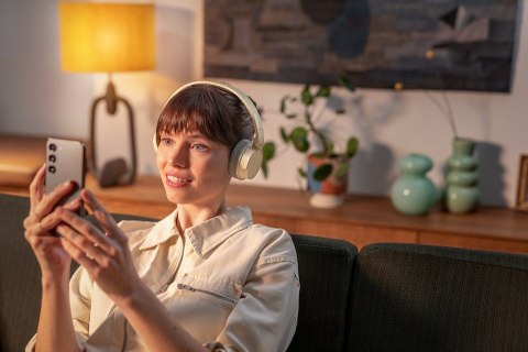 Philips TAH3209BG/00 słuchawki/zestaw słuchawkowy Bezprzewodowy Opaska na głowę Połączenia/muzyka Bluetooth Beżowy