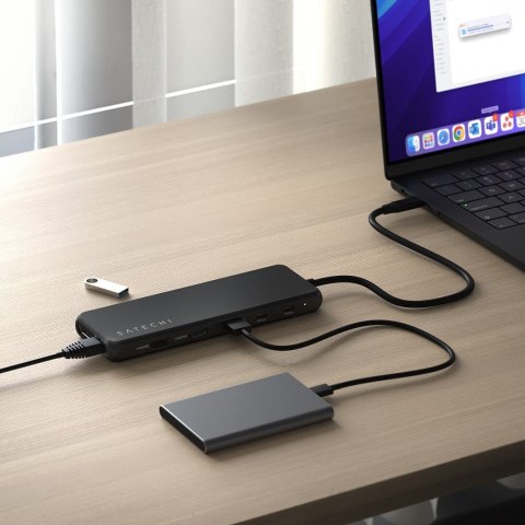 Satechi 13-w-1 USB-C Triple Display Multiport Adapter - adapter USB-C (1x Ethernet 1 Gbps, 3x USB-A 5 Gbps, 1x USB-A 10 Gbps, 2x