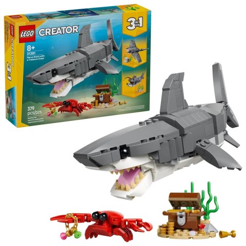 LEGO CREATOR 3 W 1 31381 Groźny rekin i skrzynia ze skarbem