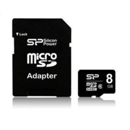 Silicon Power 8 GB, SDHC, Flash memory class 4, SD adapter