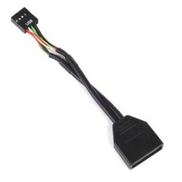 SilverStone System cable Internal 19pin USB 3.0 to USB 2.0 adapter cable 8pin, 19pin, 0.1 m, Black