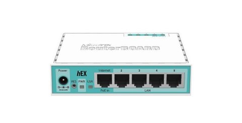 Mikrotik RB750GR3 ruter Gigabit Ethernet Turkusowy, Biały