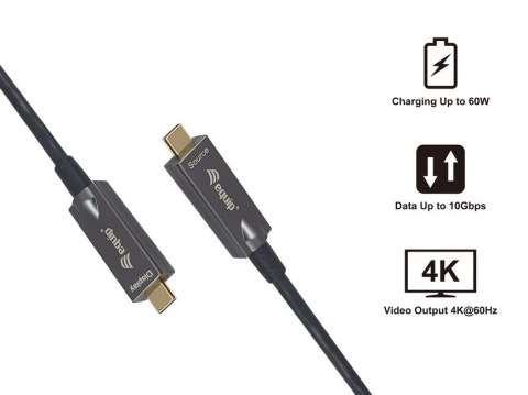 Equip 119464 kabel USB USB 3.2 Gen 2 (3.1 Gen 2) 7,5 m USB C 10 Gbit/s 60 W Czarny