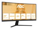 AOC B3 CU34B3E monitor komputerowy 86,4 cm (34") 3440 x 1440 px Wide Quad HD LED Czarny