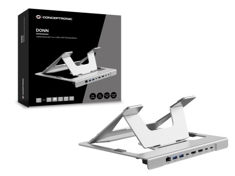 Conceptronic DONN35S stojak na laptop Podstawka na notebooka Srebrny