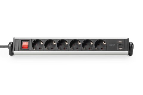 Digitus 6-gniazdkowa biurowa listwa zasilająca z 3 portami USB
