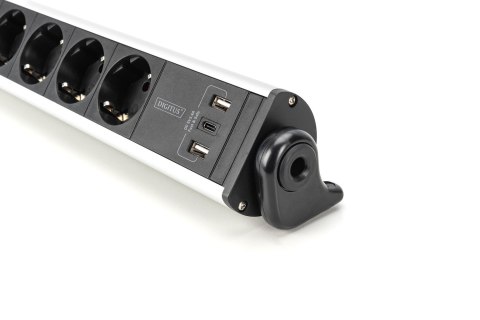 Digitus 6-gniazdkowa biurowa listwa zasilająca z 3 portami USB