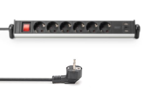 Digitus 6-gniazdkowa biurowa listwa zasilająca z 3 portami USB