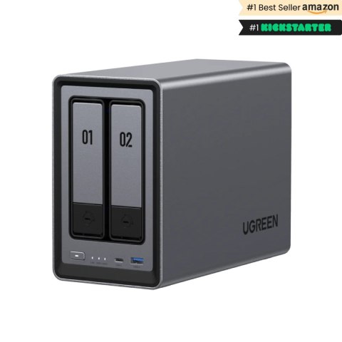 Ugreen NASync DXP2800 NAS System 2-Bay Kompaktowy Intel® N N100 8 GB DDR5 0 TB UGOS Pro Czarny