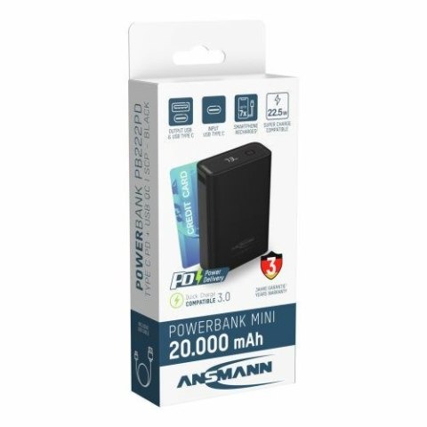 Ansmann PB222PD Litowo-polimerowy (LiPo) 20000 mAh Czarny