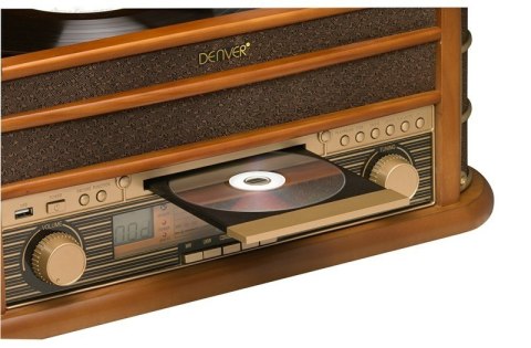 Gramofon Denver MCR-50MK3 Retro - drewno Wood Dark (FM, CD, USB)
