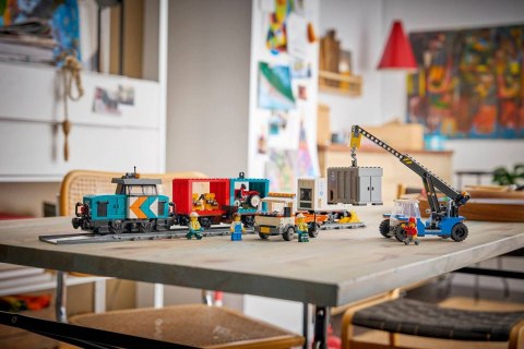 LEGO City 60509 - Portowy pociąg towarowy, dźwig i ciężarówka