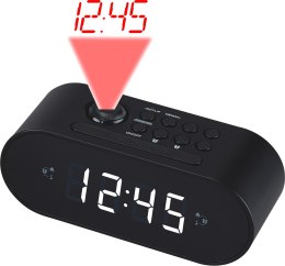 Radiobudzik Denver CRP-717B z podwójnym alarmem i projektorem