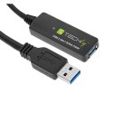 Techly ICUR30100G kabel USB USB 3.2 Gen 1 (3.1 Gen 1) 10 m USB A Czarny