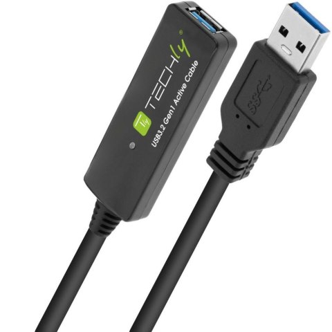 Techly ICUR30100G kabel USB USB 3.2 Gen 1 (3.1 Gen 1) 10 m USB A Czarny