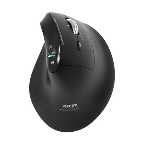 Mysz PORT CONNECT | ERGO AUDITOR | Bezprzewodowa | Bluetooth, 2,4 GHz | Czarna