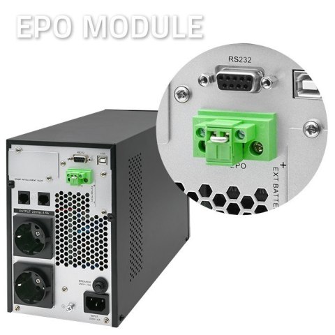 Qoltec Zasilacz awaryjny UPS 1kVA 1000W Power Factor 1.0 LCD EPO USB On-line