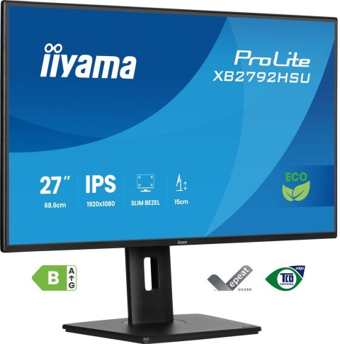 27-calowy panel IPS z 4-stronną wąską ramką Green Choice EyeComfort/EyeSafe 2 - Płaski ekran - 68,6 cm