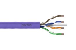 Kabel instalacyjny DIGITUS kat.6, U/UTP, B2ca, AWG 23/1, LSOH, 100m, fioletowy,