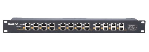 Extralink Gigabit PoE Injector 12 Portowy 12x 1000Mb/s RJ45, Obudowa Rack