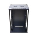 Extralink Szafa rack 15U 600x600 Czarna montowana na ścianie