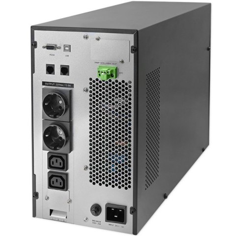 Zasilacz awaryjny UPS Qoltec 3kVA 3000W Power Factor 1.0 LCD EPO USB On-line