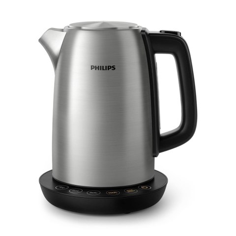 Philips Avance Collection Czajnik z reg. temp. 1,7 l; metal; pokrywka z mechanizmem spręż.
