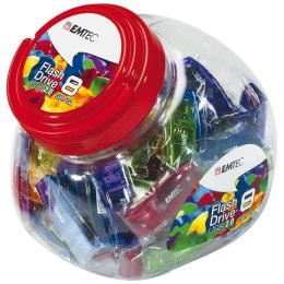 Emtec C410 Color Mix - Candy Jar 2.0 pamięć USB 8 GB USB Typu-A Niebieski, Zielony, Fioletowy, Czerwony, Żółty