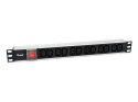 Equip 333318 rozdzielacz zasilania PDU 12 x gniazdo sieciowe 1U Czarny, Srebrny
