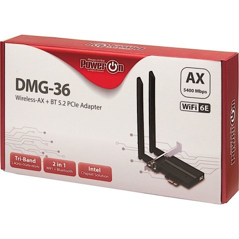 Inter-Tech DMG-36 Wewnętrzny WLAN / Bluetooth 5400 Mbit/s